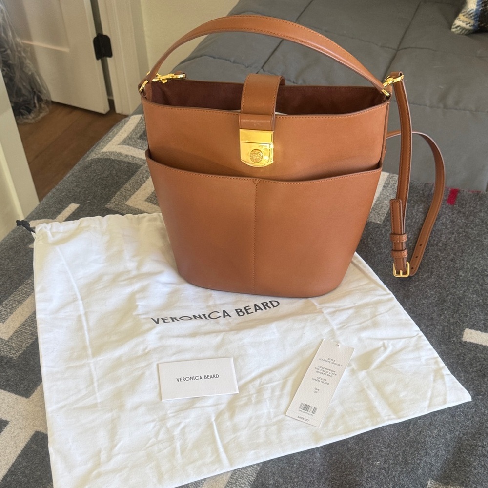 Veronica Beard Tan Leather Shoulder Bag
